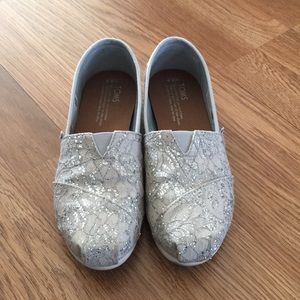 Toms Lace Glitter Party Flat